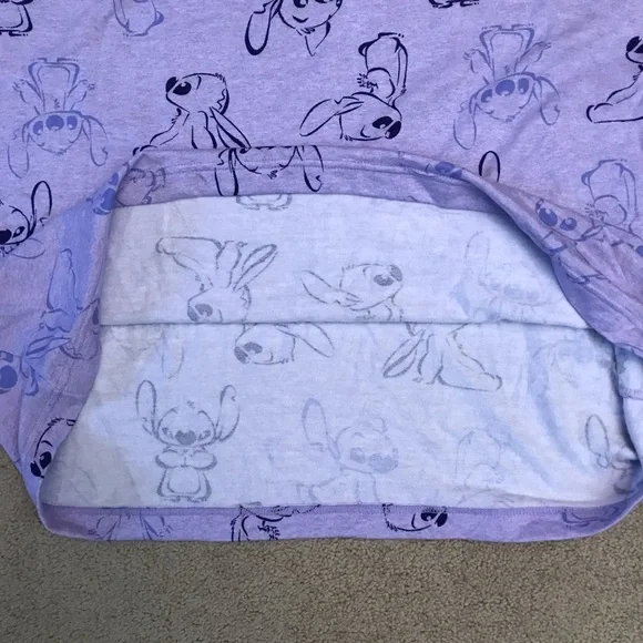 Disney Stitch Long Sleeve Lounge Top Sleepwear NEW Women Medium Oversized Purple - Picture 8 of 13